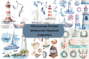 Prompt Watercolor Nautical Clipart, a Person Illustration by Creative design