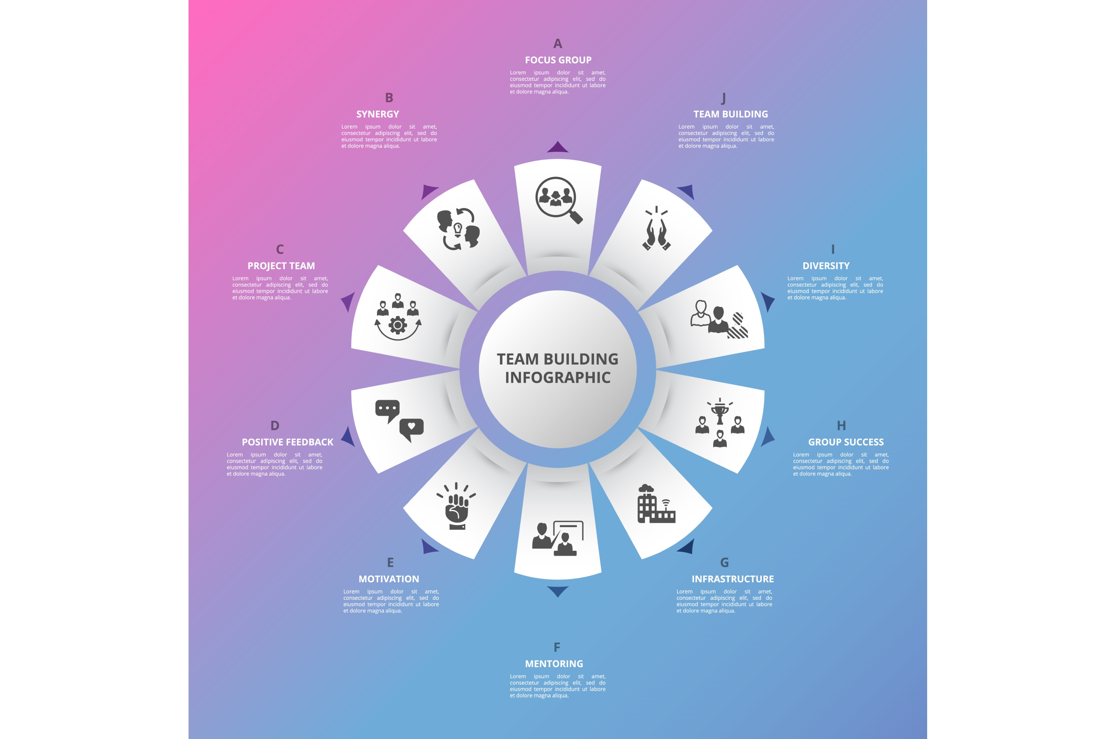 Infographic Team Building template, a Technology Illustration by ...