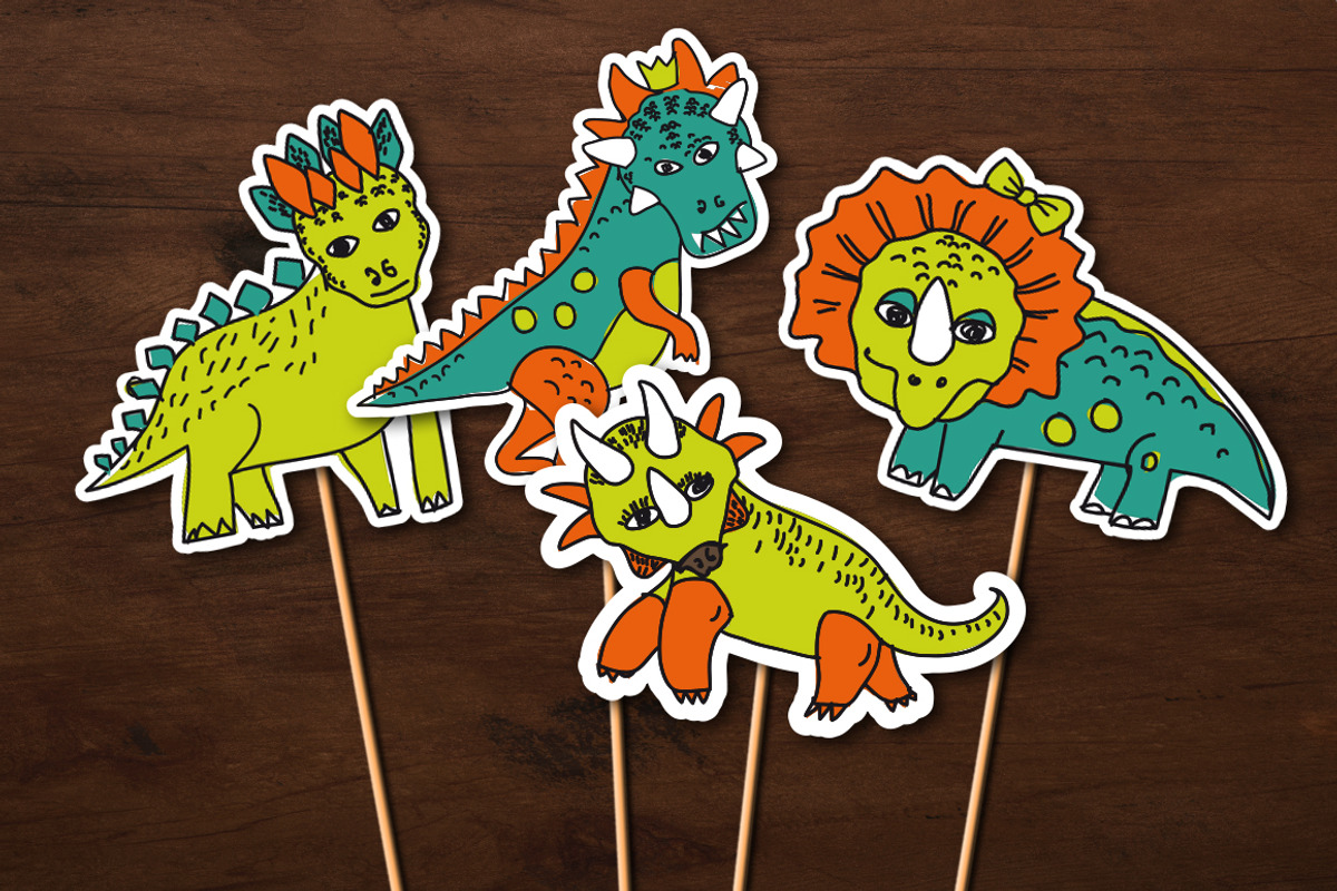 Dinosaurs Birtday decor set, a Card Template by Crowhouse (Photo 3 of 6)