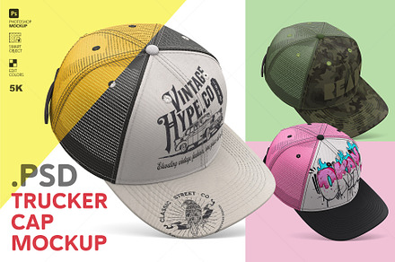 Trucker Cap Mockup – Angled View