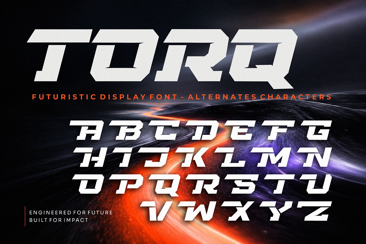 Torq – Futuristic Display Font, a Sans Serif Font by figuree studio (Photo 6 of 10)