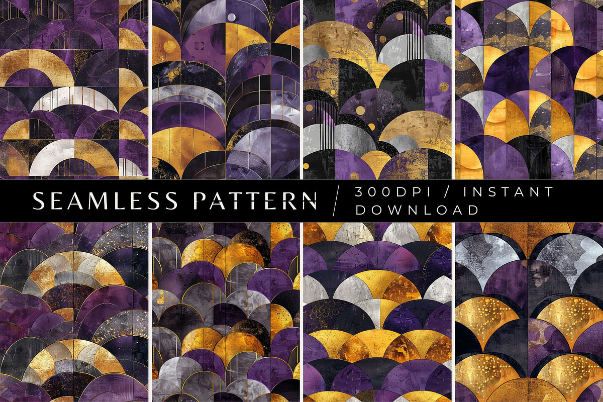 8 Lennon's Luxe Seamless Patterns, a Pattern Graphic by Inknfolly (Photo 1 of 5)