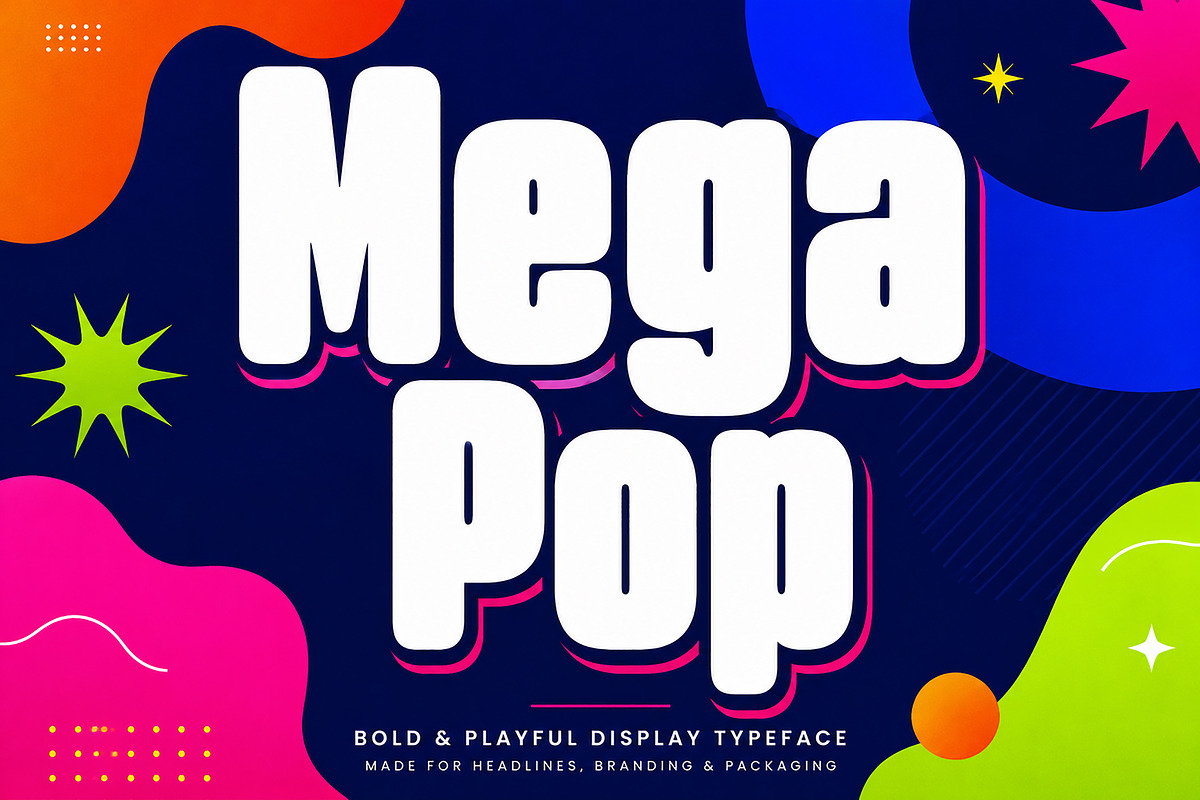 Mega Pop – Bold Display Font, a Slab Serif Font by Wow Magic (Photo 1 of 5)