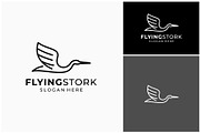 Flying Stork Heron Line Art Logo, a Branding & Logo Template by ika trisiana (Thumbnail 2 of 2)