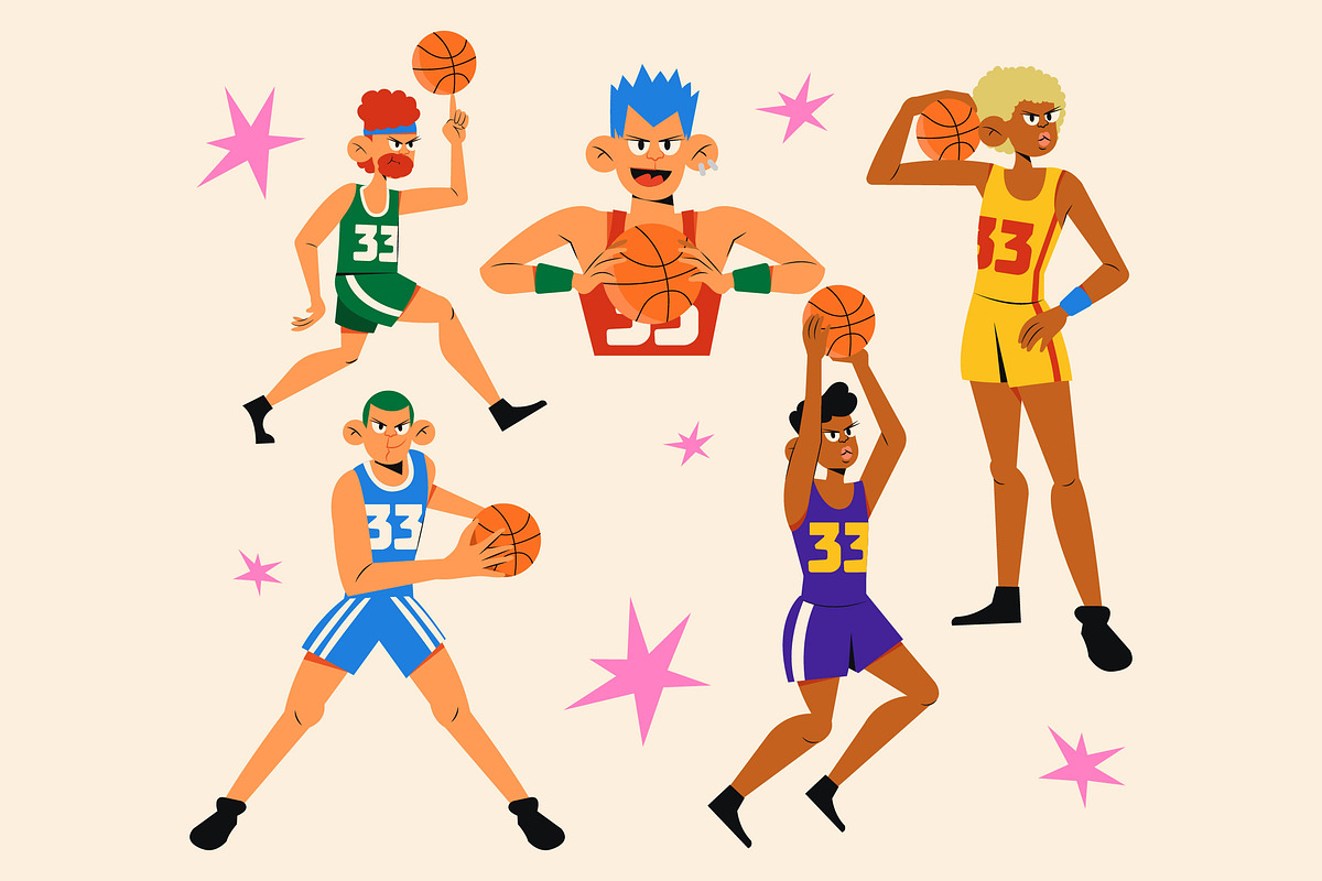 Basketball Player Asset Illustration, a Person Illustration by graphicook (Photo 1 of 3)