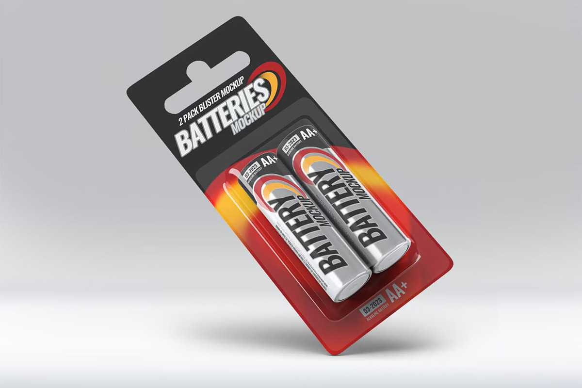 Battery Blister Pack Mock-Up, a Product Mockup by DesignRushMarket (Photo 8 of 9)