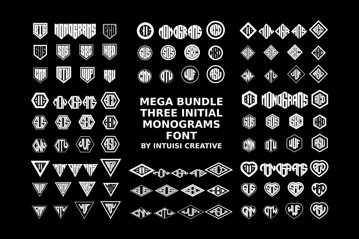 Mega Bundle! Monogram Logo Fonts, a Symbol Font by Intuisi Creative (Photo 1 of 12)