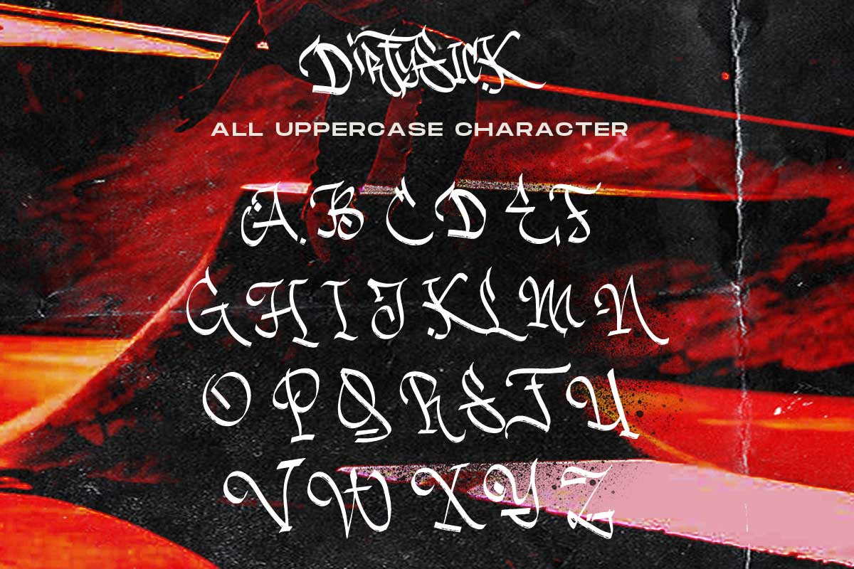 Dirtysick - Graffiti Font, a Blackletter Font by Dirtyline Studio (Photo 4 of 11)