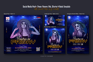Night Vibes Music Party Flyer Set, a Social Media Template by Creative_View