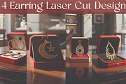 Modern Laser Cut Earrings, an Object Graphic by Creativeshirt (Thumbnail 1 of 5)