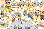 Spring Woodland Animal with Bouquet, an Illustration by CitraGraphics (Thumbnail 1 of 5)