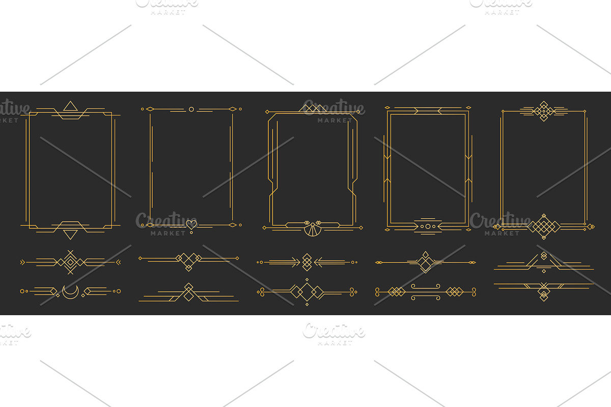 Art deco line divider frames, an Illustration by art PVP - market