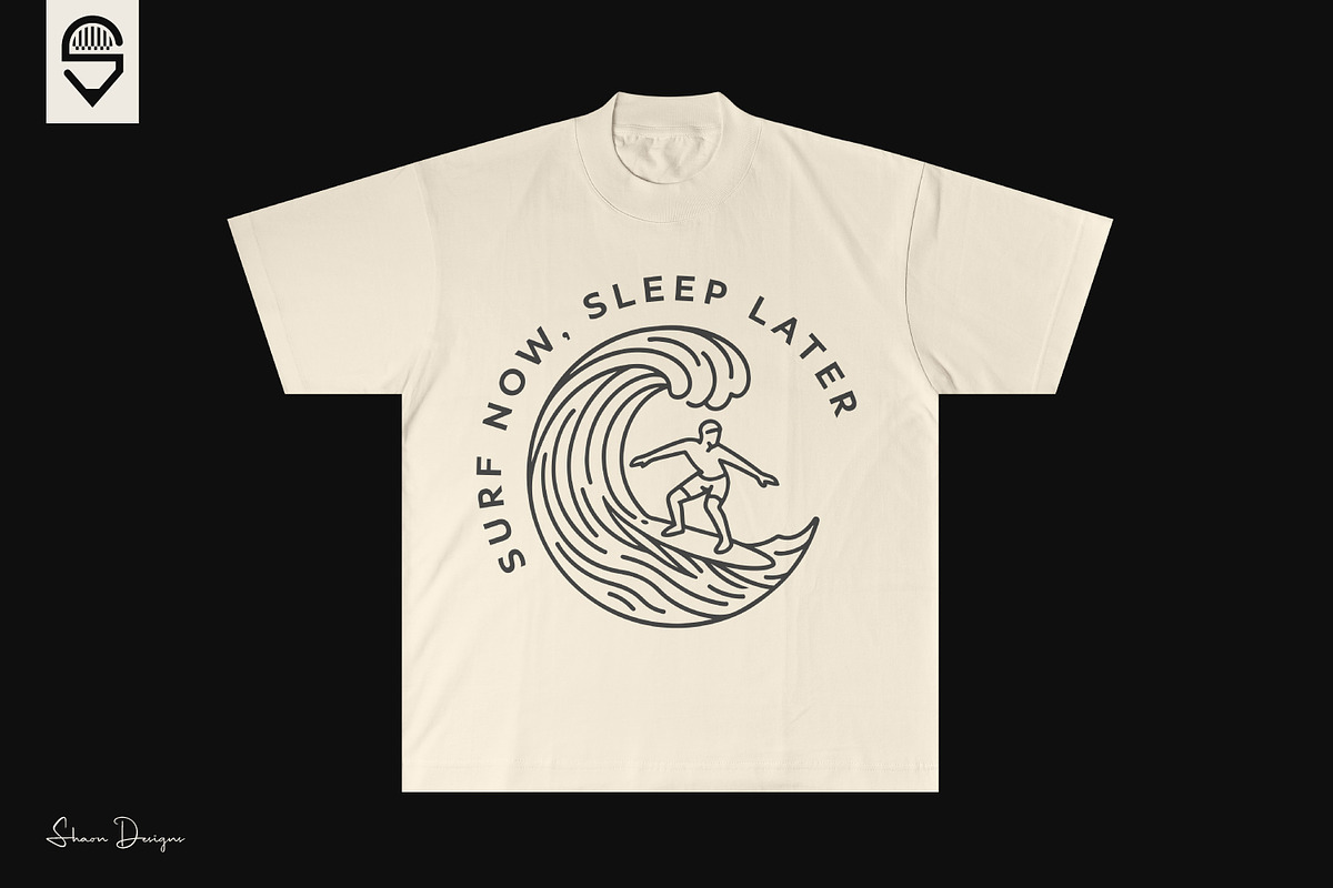 Surfer wave line art design, a Graphic by shaondesigns (Photo 4 of 4)