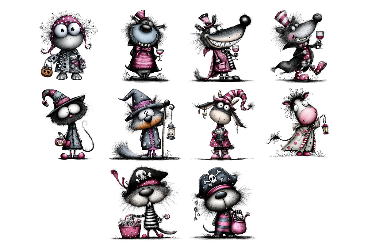 Quirky Halloween PNG Clipart Bundle, a Seasonal Illustration by Nicolle's Colorful Art (Photo 5 of 5)