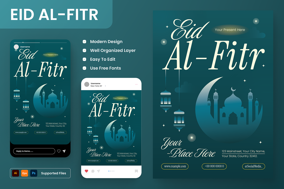Eid Al Fitr - Flyer Set, a Flyer Template by Annora Studio (Photo 1 of 6)