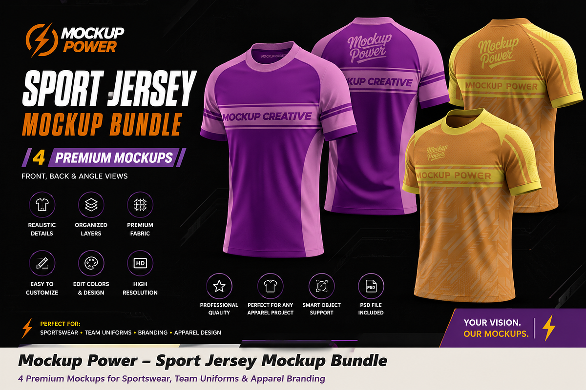 Premium Sports T-Shirt Short Mockup, a Shirt Mockup by Mockup Power (Photo 3 of 4)
