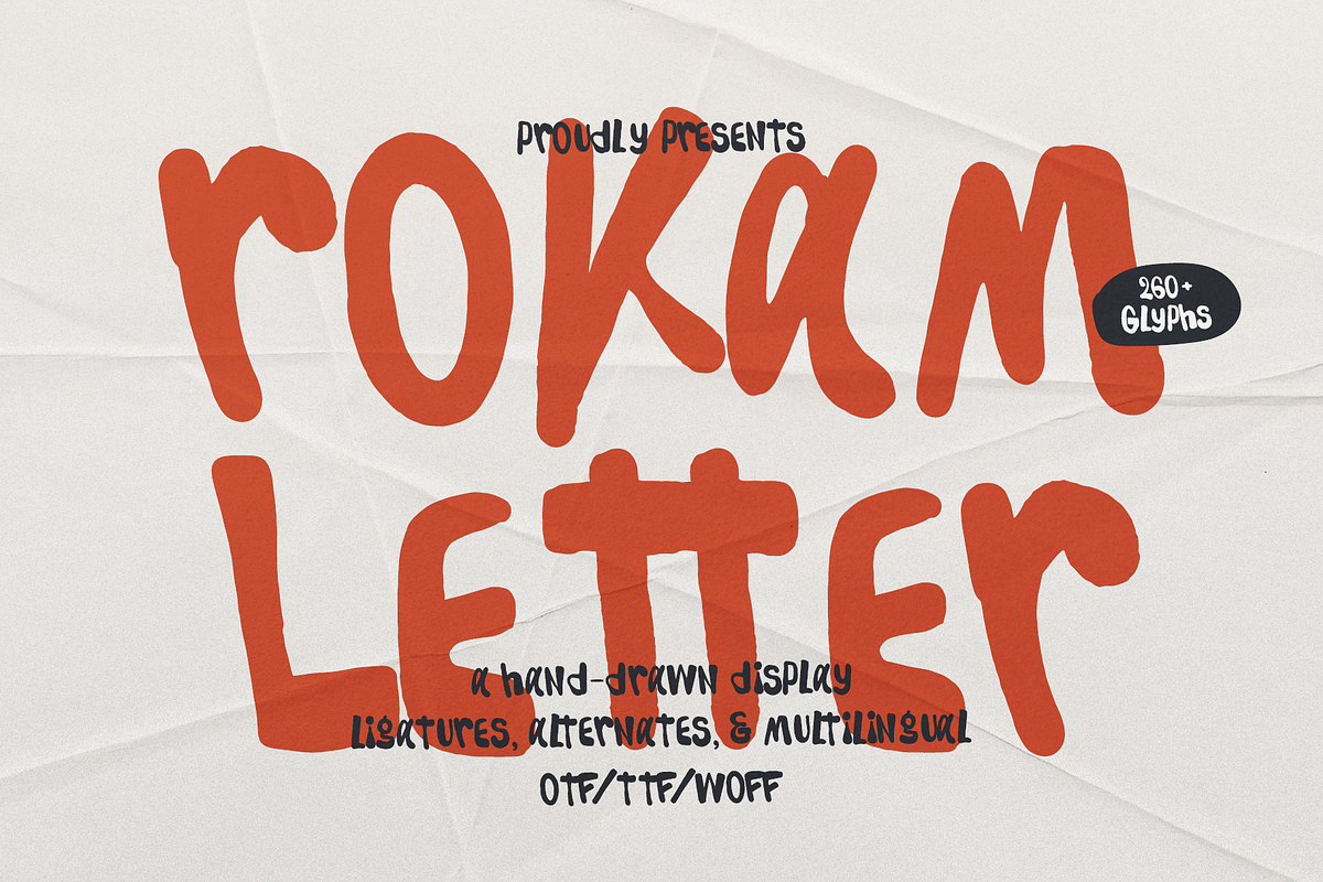 Rokam Letter | Hand Drawn Display, a Handwritten Font by gracetype_studio (Photo 1 of 11)