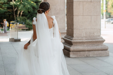 young woman bride in white dress, a Person Photo by Weddings, People, Travel