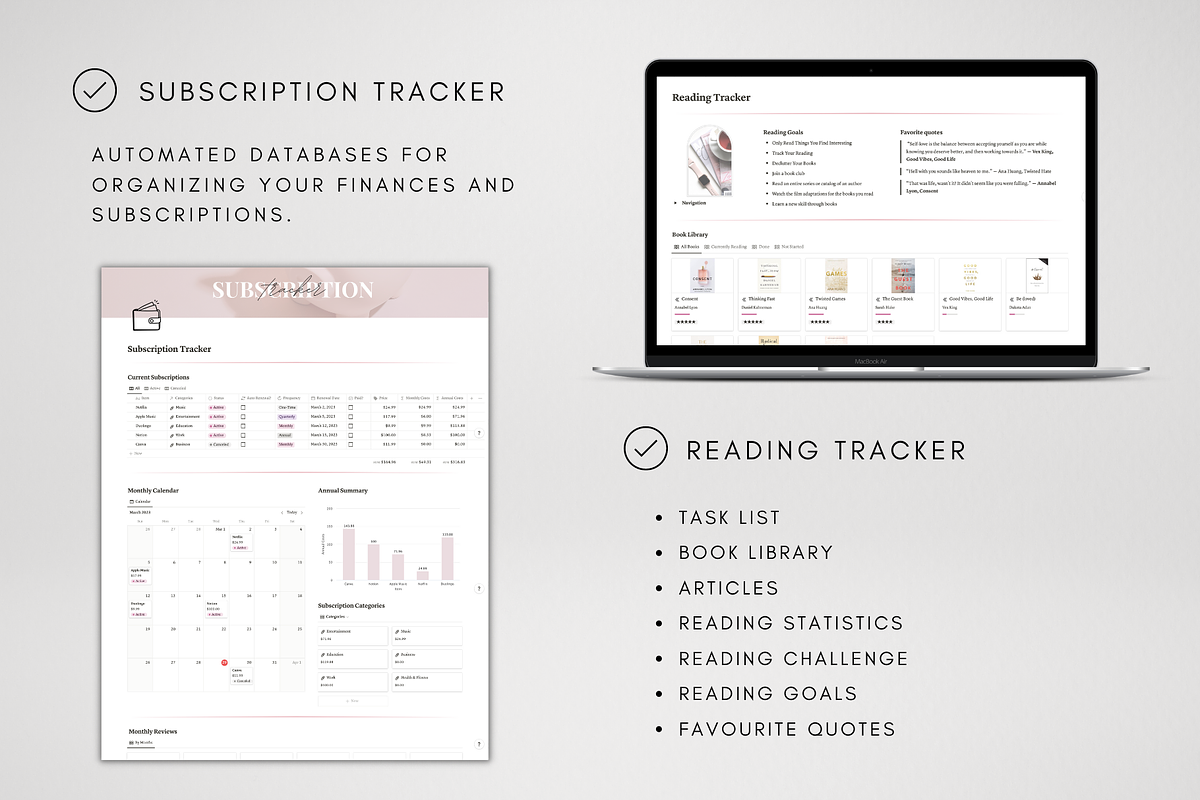 MEGA Notion Life Organizer Bundle, a Templates & Theme by BRANDcontent (Photo 8 of 9)
