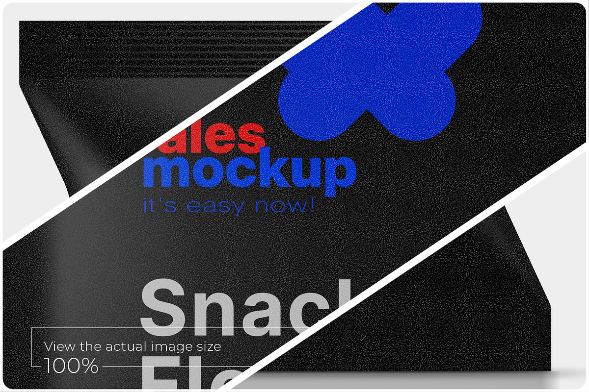 Black Snacks Flow Pack Mockup, a Packaging Mockup by Reformer Mockup (Photo 3 of 5)