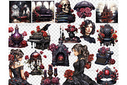 Gothic Clipart | Victorian Girl, a Person Illustration by GlamArtZhanna (Thumbnail 5 of 5)