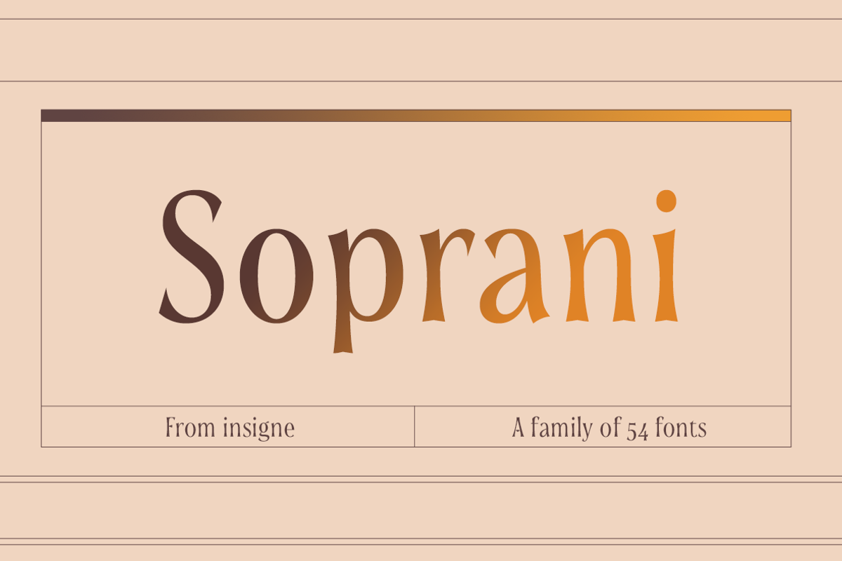Soprani, a Sans Serif Font by insigne (Photo 1 of 5)