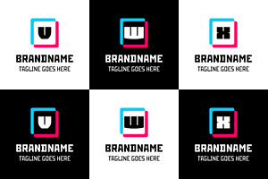 Letter V W X Glytch Logo Set, a Branding & Logo Template by Pray Art Design Studio