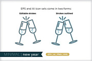 Minimal new year icons, an Outline Icon by Picture Window (Thumbnail 3 of 5)