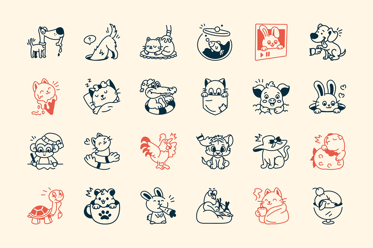 Animated Pet Doodle Icons, an Outline Icon by Vectors Market (Photo 3 of 4)
