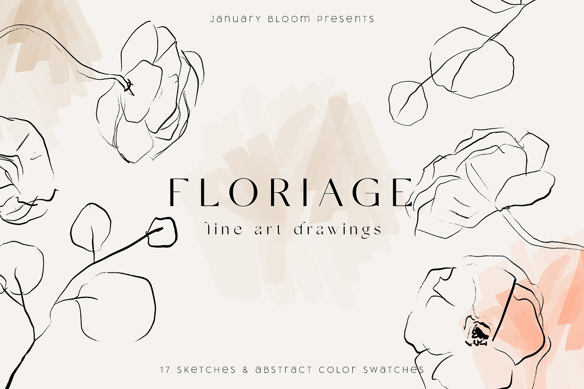 Floral Line Art Abstract Drawings, an Illustration by January Bloom (Photo 1 of 8)