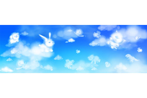 Cloud Animals Flying In Blue Sky