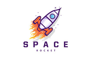 Space Rocket Logo Design Simple