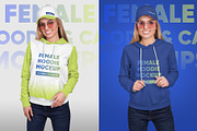 Female Hoodie & Baseball Cap Mockup, a Hoody Mockup by Hi, Mock-Up! (Thumbnail 7 of 9)
