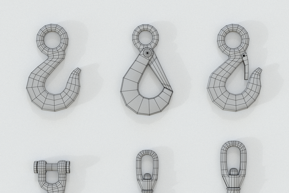 3D set of Used lifting crane hooks, an Object 3D Model by Vitamin (Photo 2 of 6)