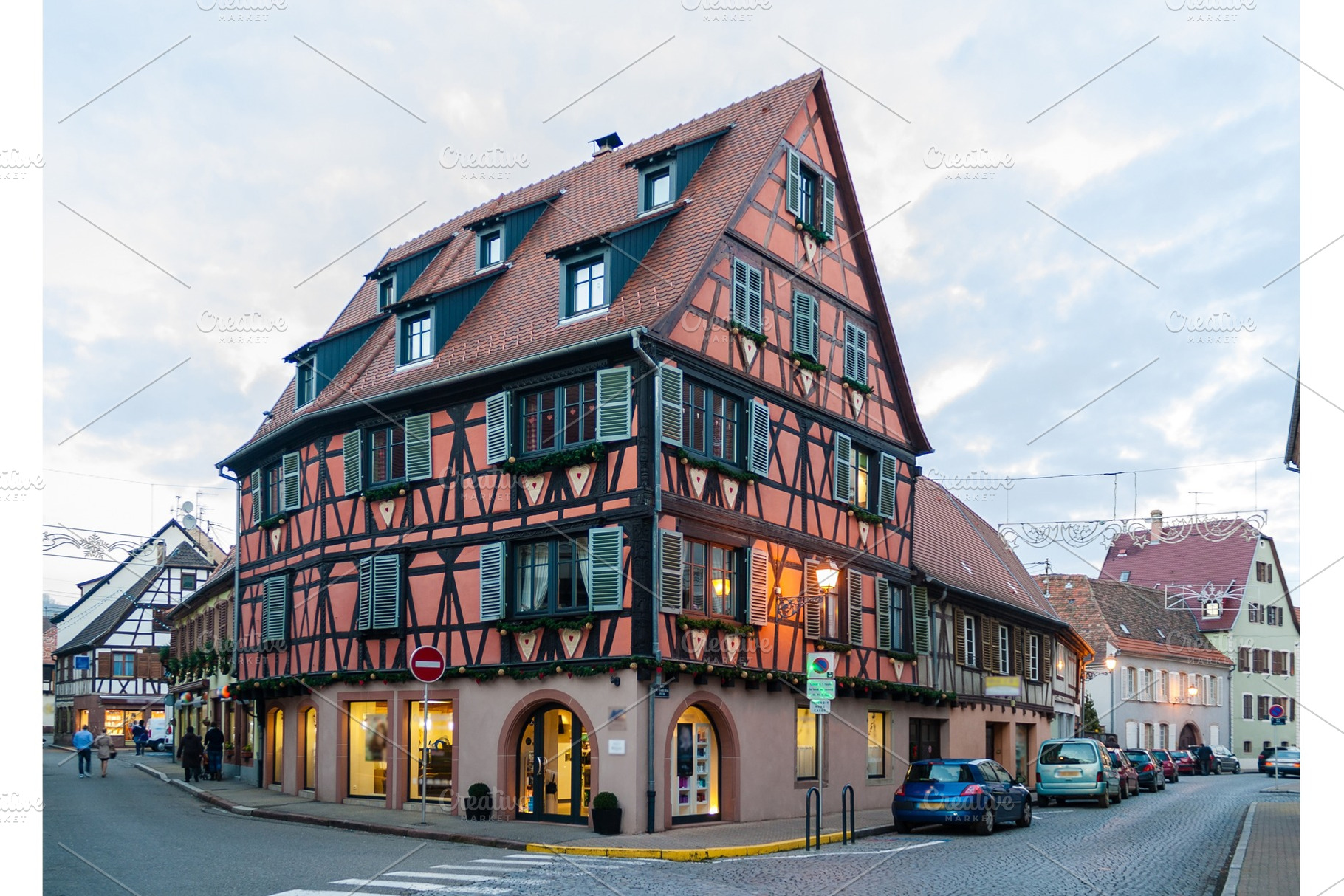 Alsatian style house in Molsheim, Alsace, France, an Architecture Photo by Leonid Andronov