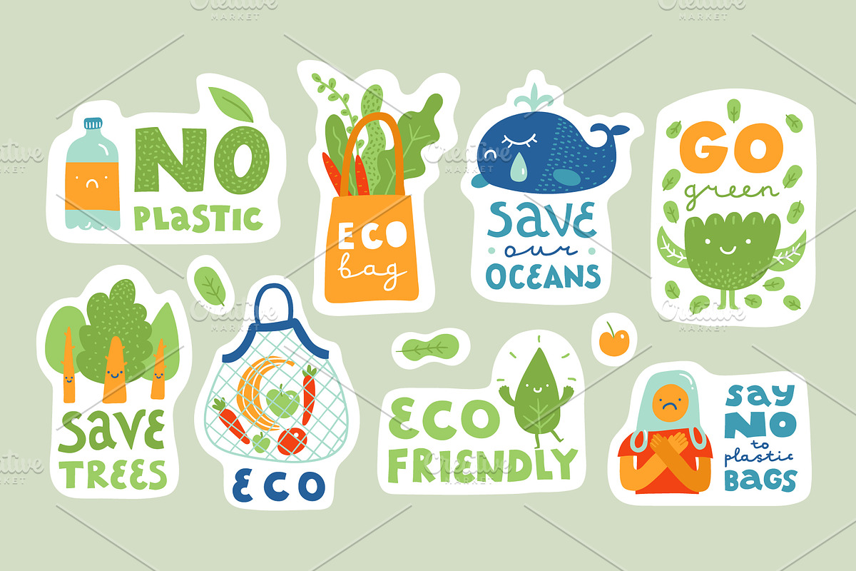 Eco stickers. Zero waste, eco life., an Object Graphic by anna khramtsova (Photo 5 of 8)