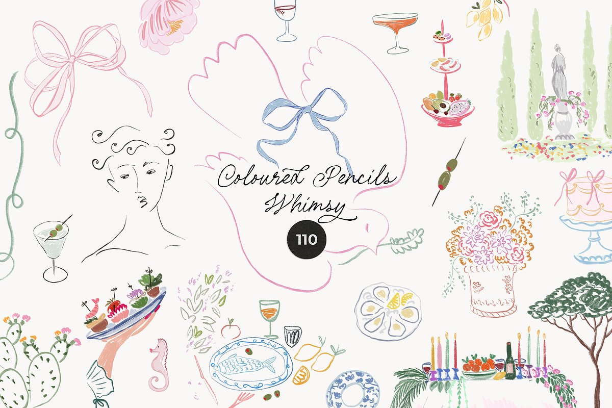 1,000+ Hand-Drawn Whimsical Bundle, a Decorative Illustration by Lana Elanor (Photo 2 of 9)