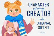 Girl teenager CHARACTER CREATOR (AI), a Person Illustration by Mandarinkas art (Thumbnail 1 of 6)