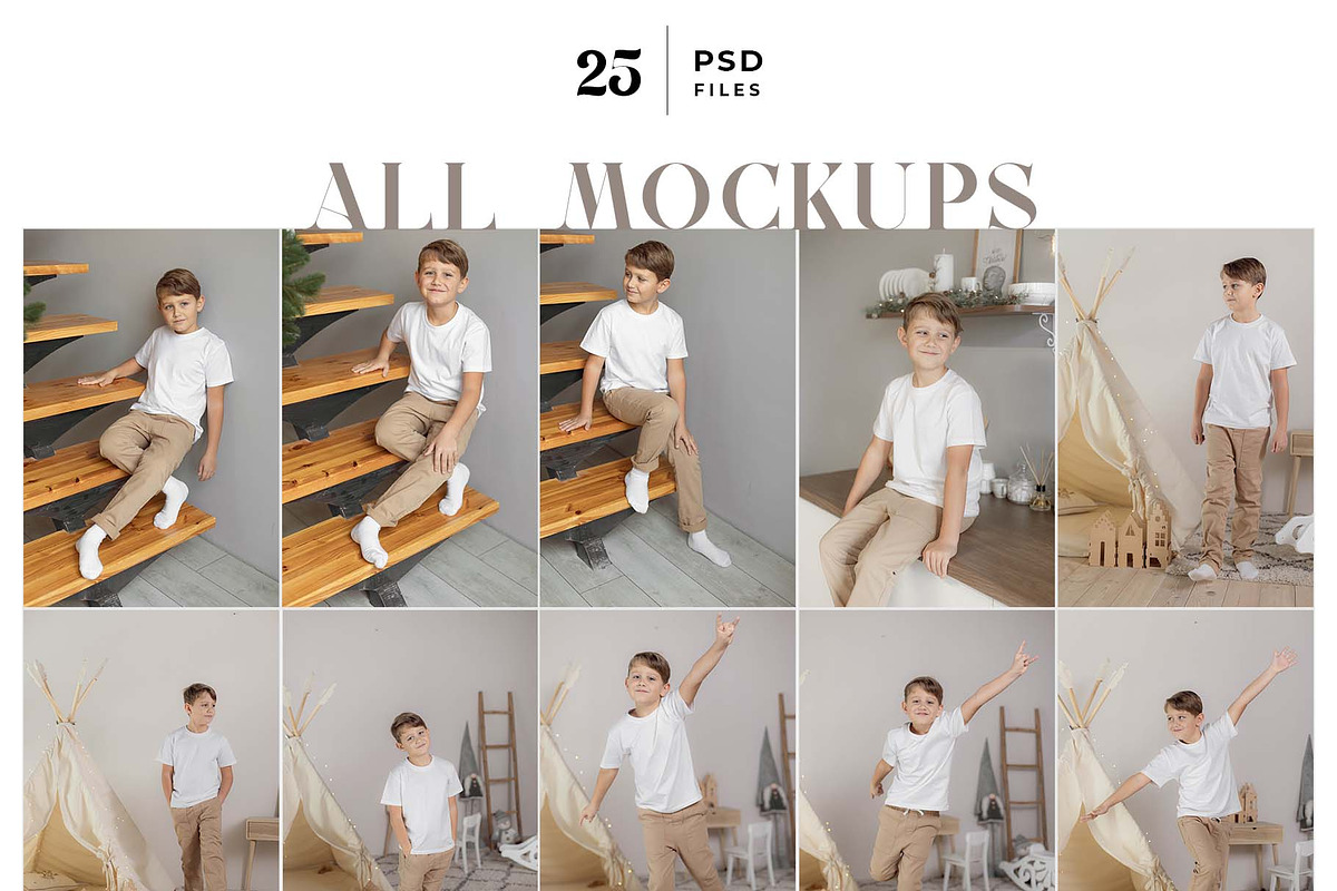 Kids T-shirt Mockup Bundle, a Shirt Mockup by Neutral Mockups (Photo 3 of 7)