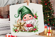 Whimsical Christmas Gnome Clipart B, a Seasonal Illustration by SVGArt (Thumbnail 5 of 5)