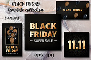 Black Friday Sale Vector Templates, a Social Media Template by Almadrava (Thumbnail 1 of 3)