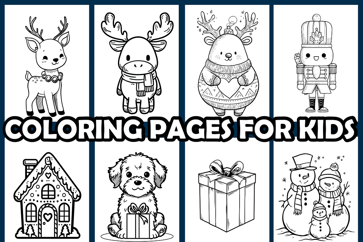 Cute Holiday Coloring Pages For Kids, an Animal Illustration by maggiesar (Photo 3 of 4)