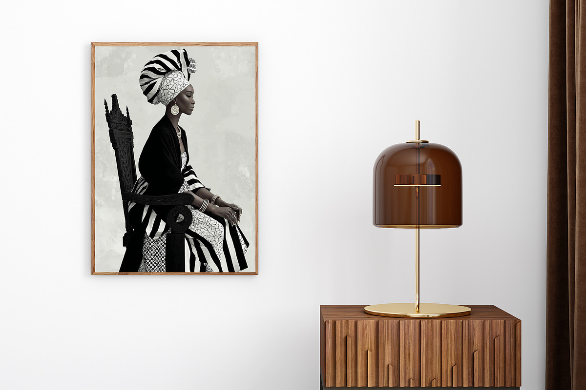African Royalty Queen Wall Art, a Person Illustration by PrintablesByFranklyn (Photo 3 of 6)