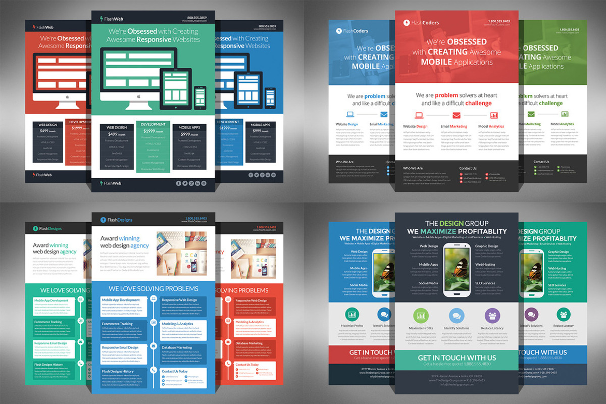 Flat Design Corporate Flyer Bundle, a Flyer Template by Creativenauts (Photo 3 of 4)
