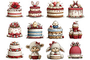 Watercolor Easter Cake Clipart Bundl, an Illustration by DreamArtGraphic (Thumbnail 2 of 4)
