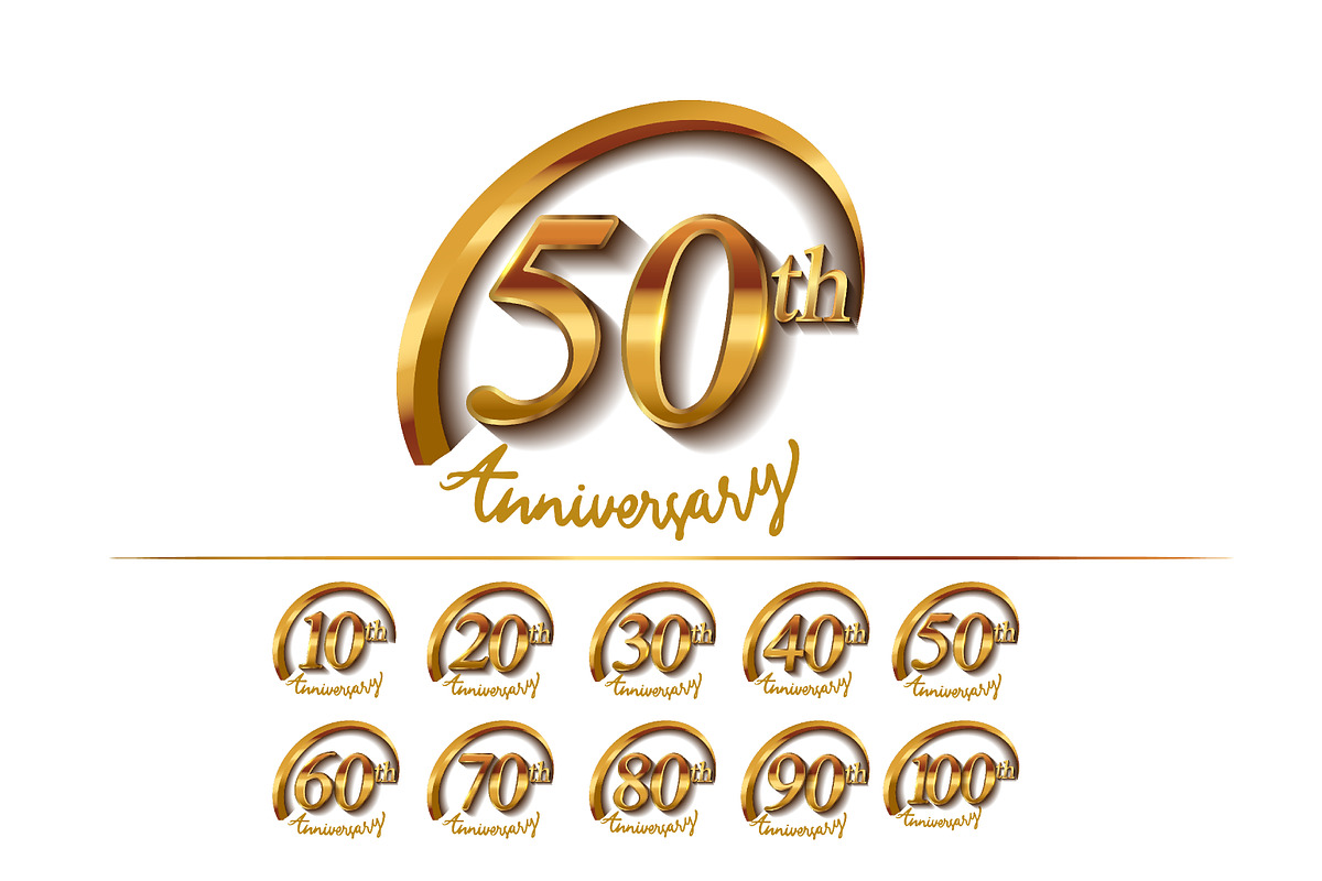 Golden anniversary logo & Gold ring, a Card Template by OtpirusGraphic (Photo 3 of 5)
