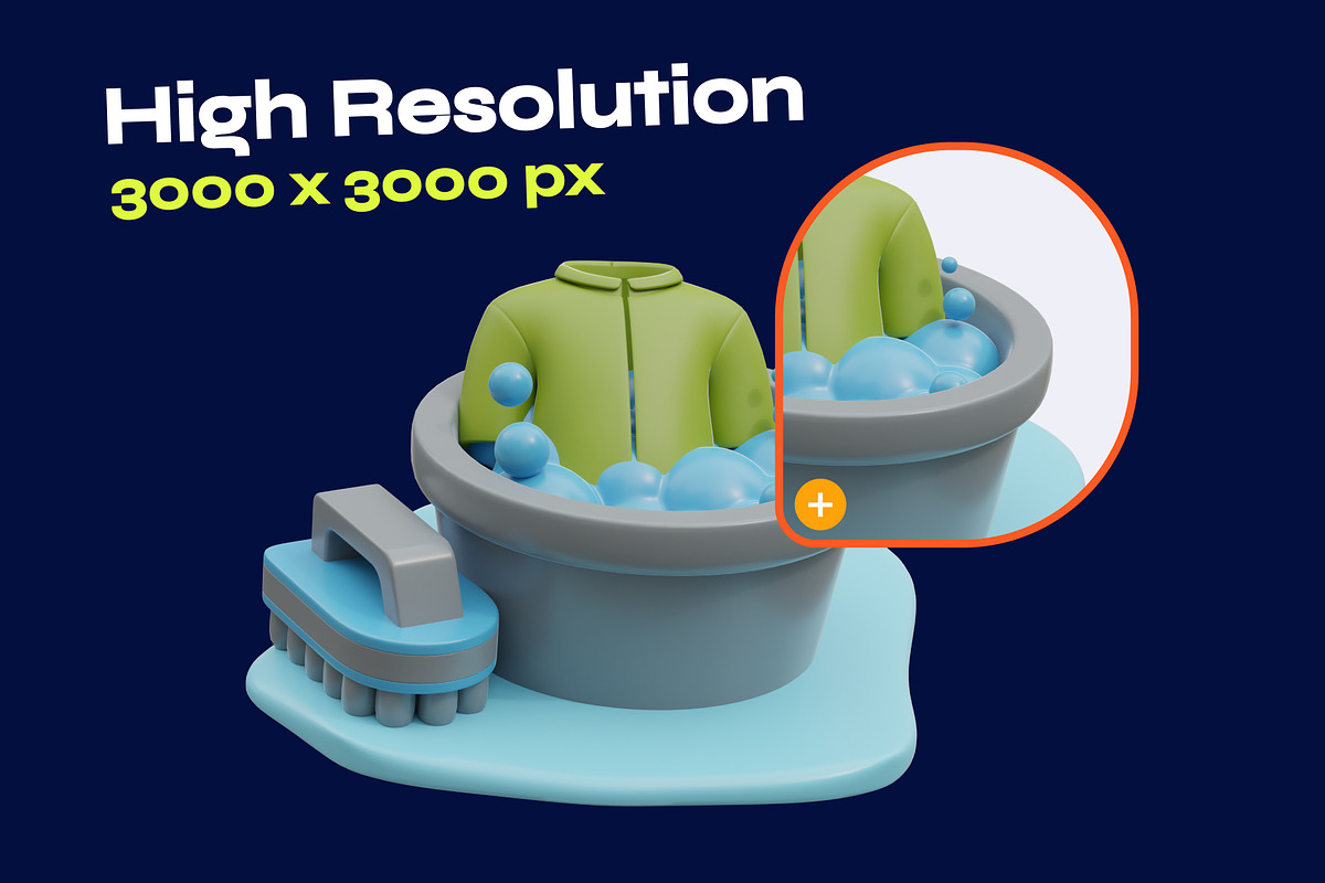 Cleaning & Housekeeping 3D Icon Set, an Environmental 3D Model by orenjidesign (Photo 3 of 8)