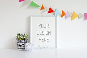 White Frame Mock Up - Bunting 8x10