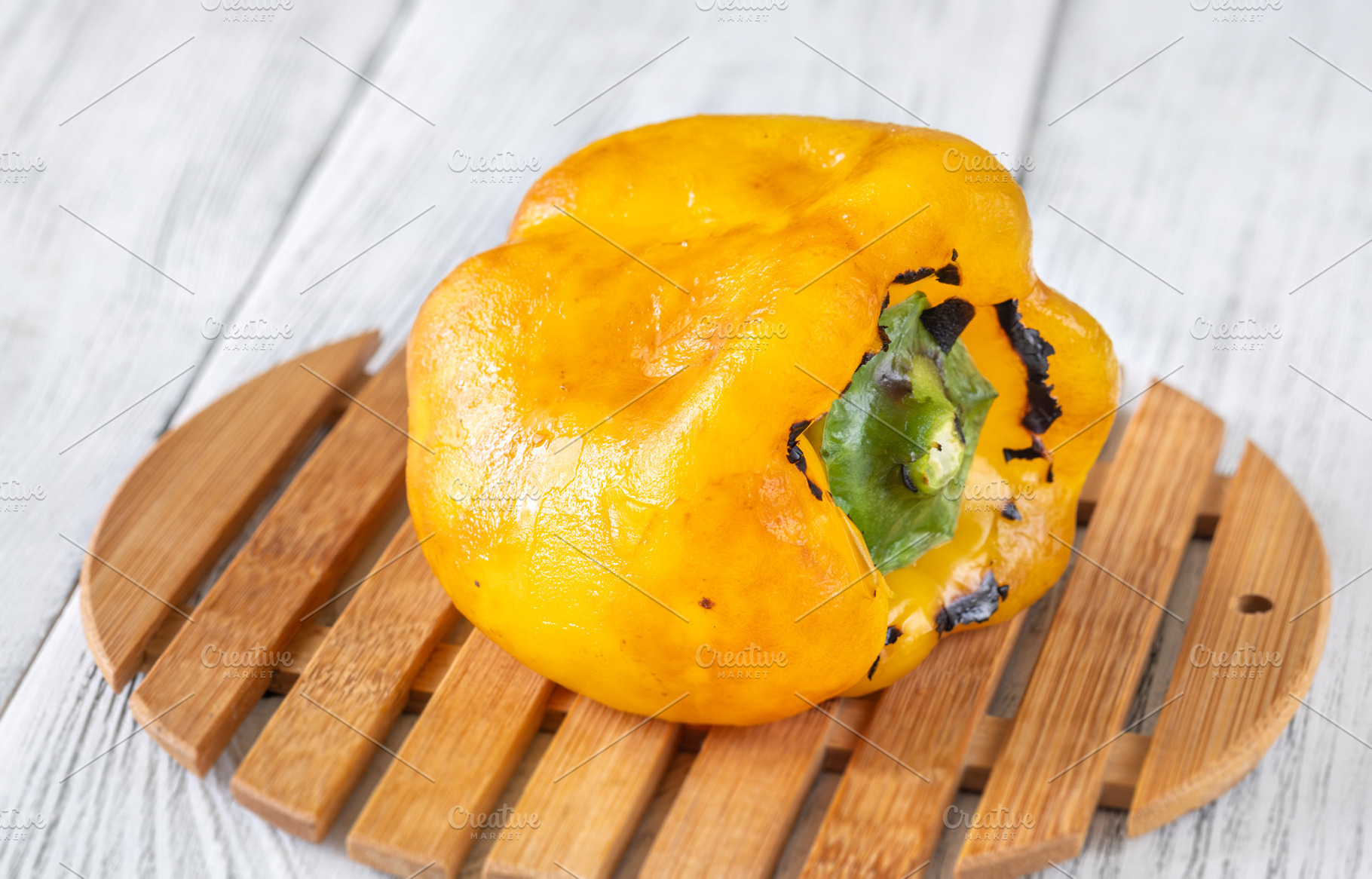Whole Grilled Yellow Bell Pepper, a Food & Drink Photo by Alexander Prokopenko