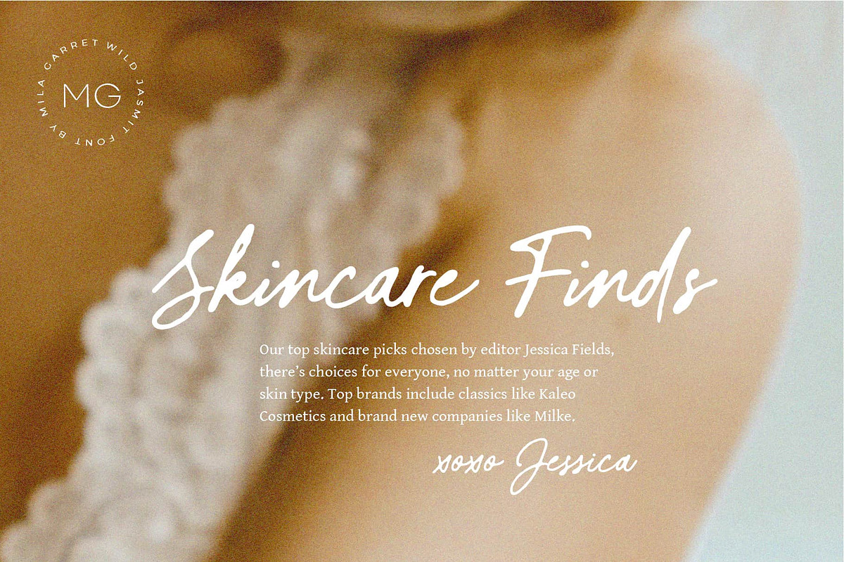 Wild Jasmine Signature Logo Script, a Script Font by Mila Garret (Photo 8 of 12)
